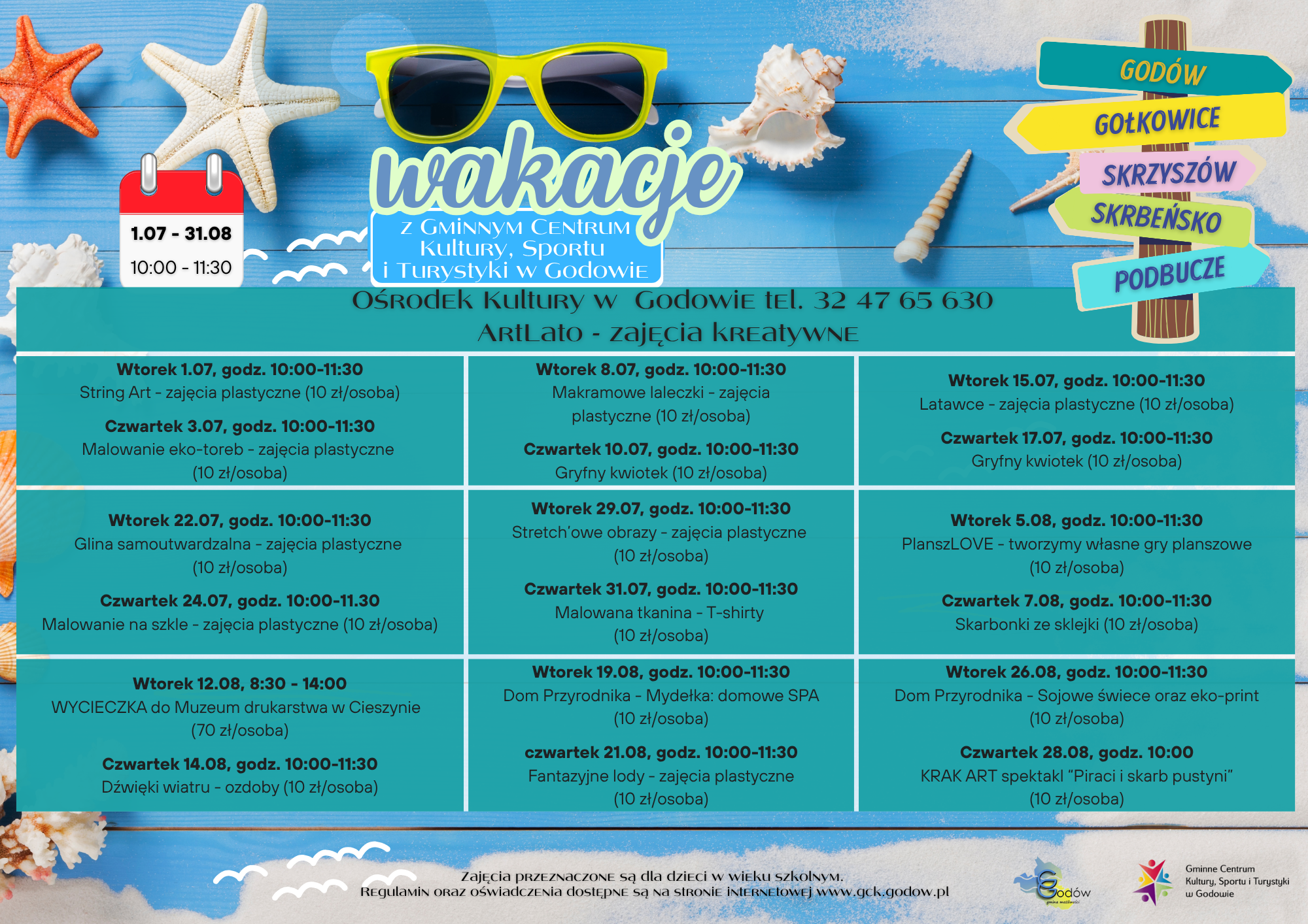 Plakat - wakacje z O.K. w Godowie